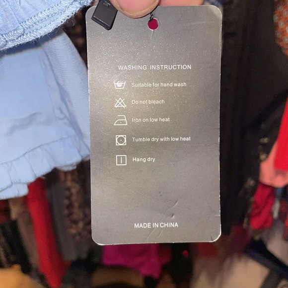 NWT NEW blue dual layer roper but looks like dress strapless frilly bodycon - Picture 7 of 11